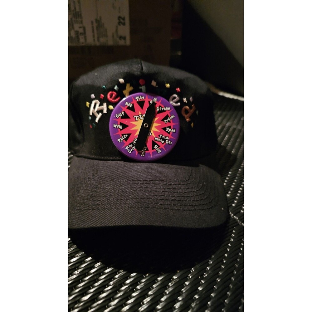 VINTAGE RETIRED TIME TO PIN SNAPBACK OSFA HAT CAP, BLACK, LAID BACK, NWOT!